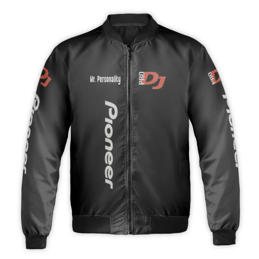 Pro DJ Bomber Jacket | Custom Music Producer Streetwear | Durable Nylon Outerwear | Gift for DJs and Music Lovers