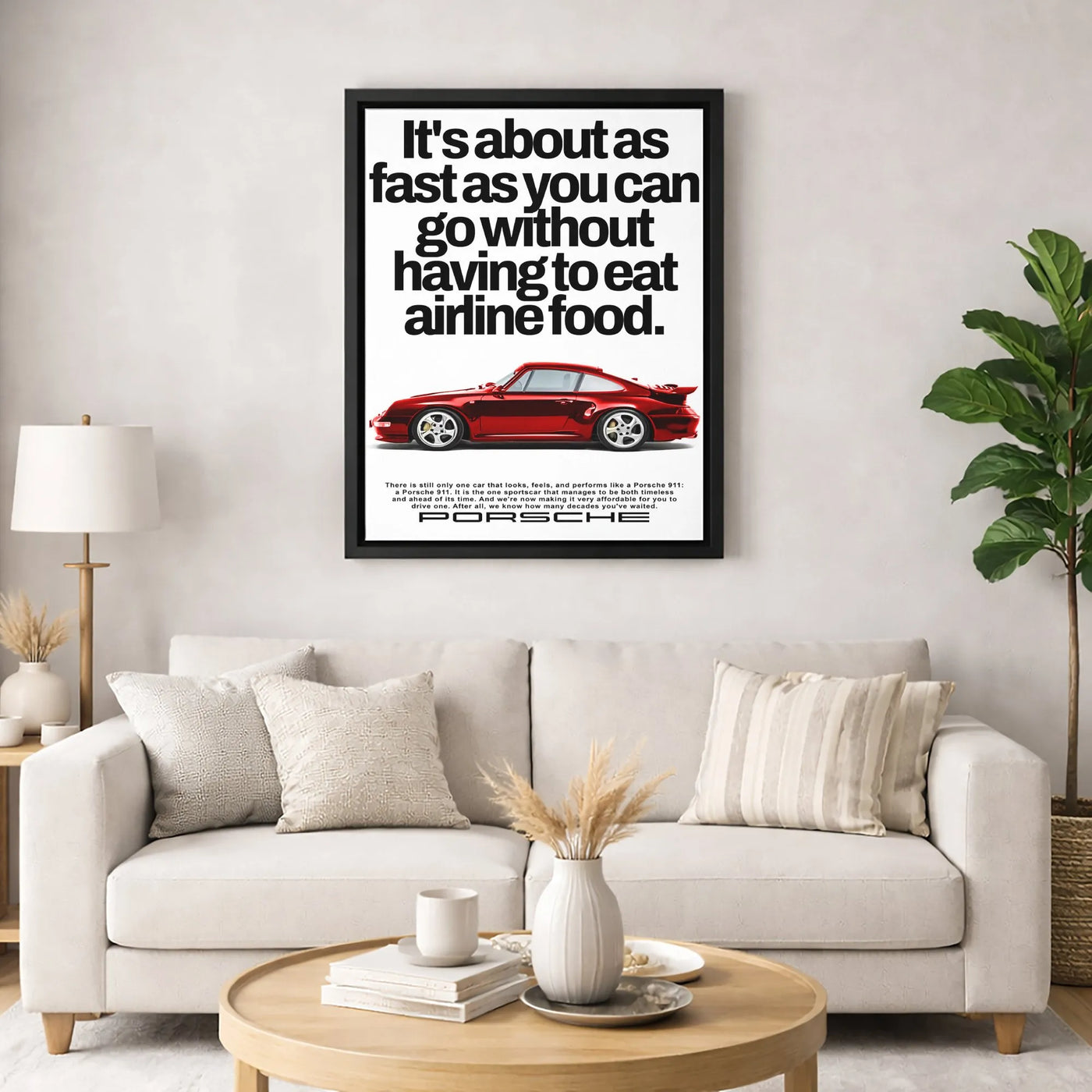 Porsche 911 Wall Art | Vintage Car Advertisement Print | Premium Gallery Wrapped Canvas | Automotive Decor for Garage or Offi