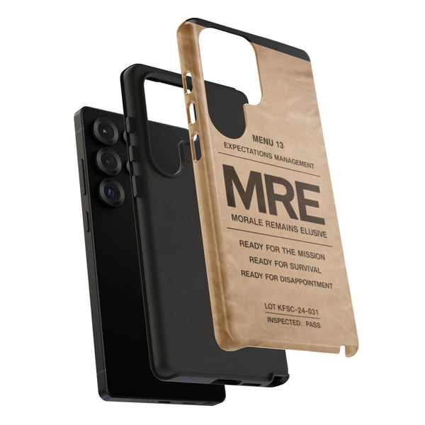 MRE Phone Case | Morale Remains Elusive Military Graphic | Dual-Layer Polycarbonate Protection | Funny Army Gift for Soldiers