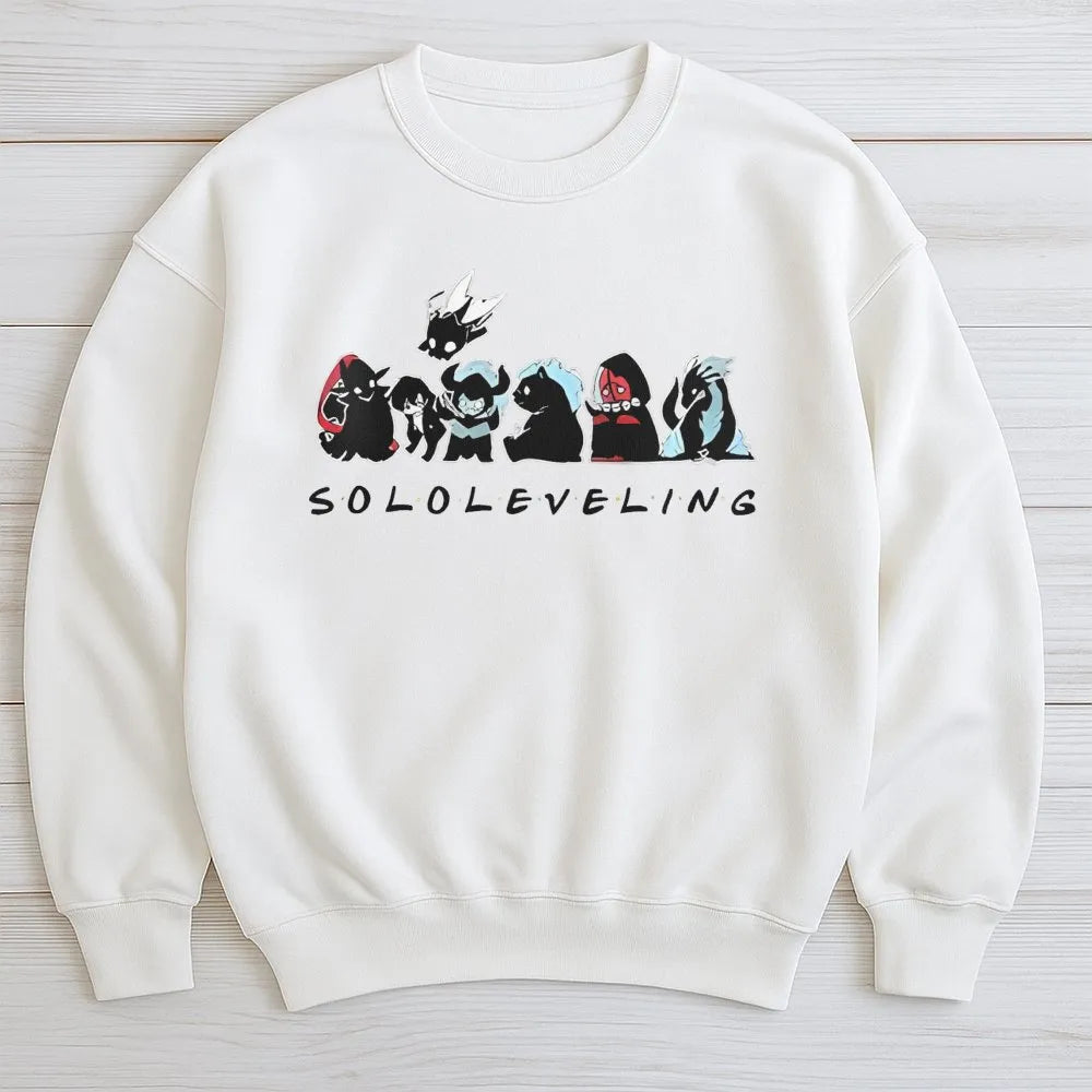 Solo Leveling Sweatshirt | Chibi Shadow Monarch Graphic | Premium Cotton Blend | Anime Gift for Manhwa Fans