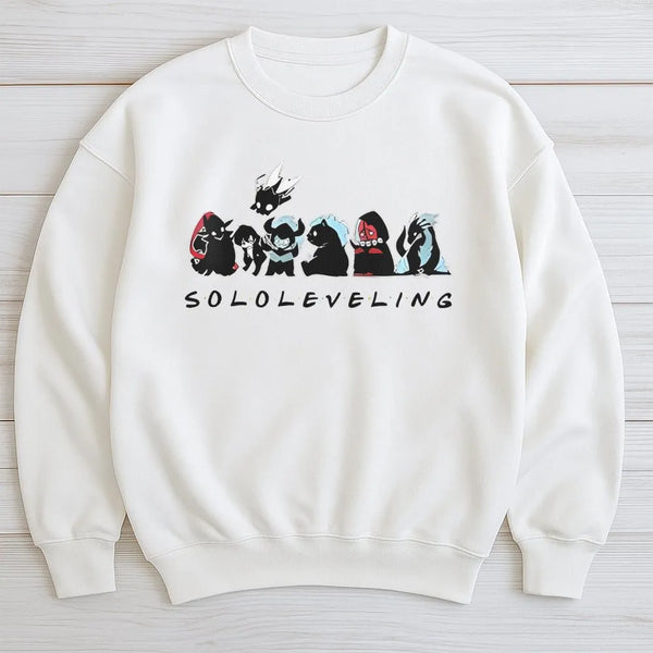 Solo Leveling Sweatshirt | Chibi Shadow Monarch Graphic | Premium Cotton Blend | Anime Gift for Manhwa Fans