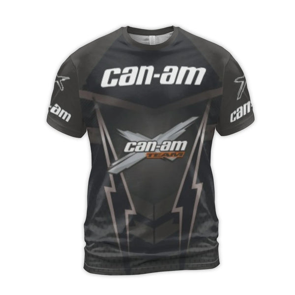 Can-Am Team 3D T-Shirt | Lightning Graphic All-Over Print | Premium Jersey Polyester Spandex | Motorsports Apparel for Off-Ro