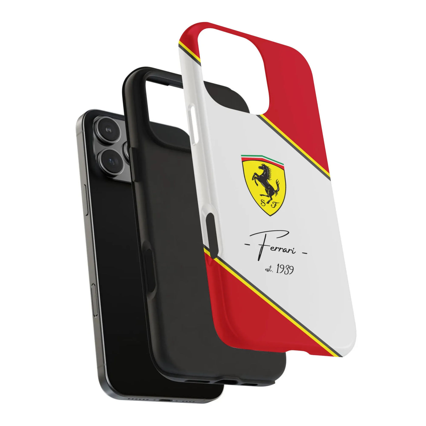 Luxury Sports Car Phone Case | Prancing Horse Racing Emblem | Dual-Layer Polycarbonate & TPU | Gift for Automotive Enthusiast