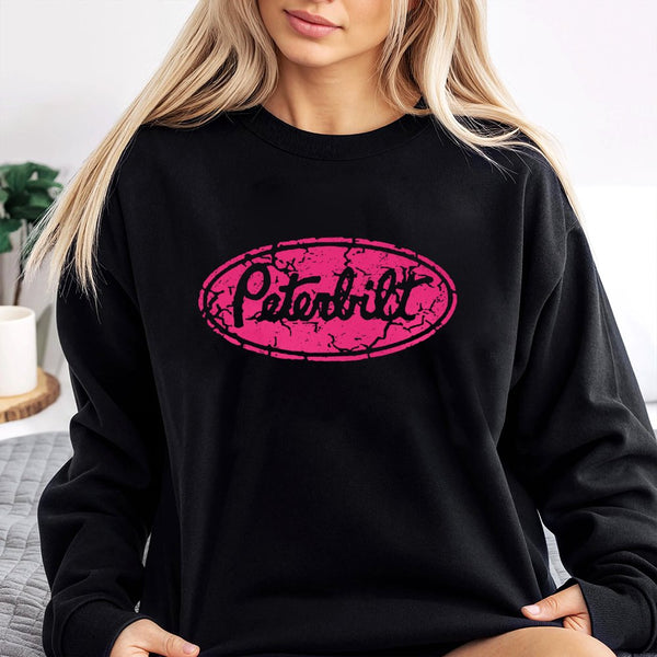 Peterbilt Logo Sweatshirt | Vintage Distressed Graphic Crewneck | Premium Cotton Blend | Gift For Trucker & Diesel Mechanic