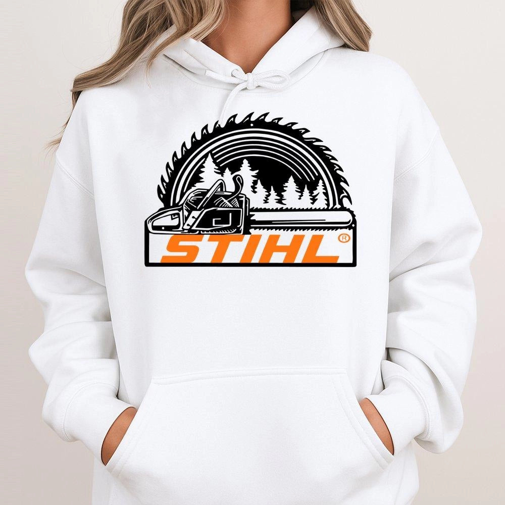 Chainsaw Graphic Hoodie | Outdoor Lumberjack Forest Design | Premium Cotton Blend | Gift for Arborist and Tree Worker