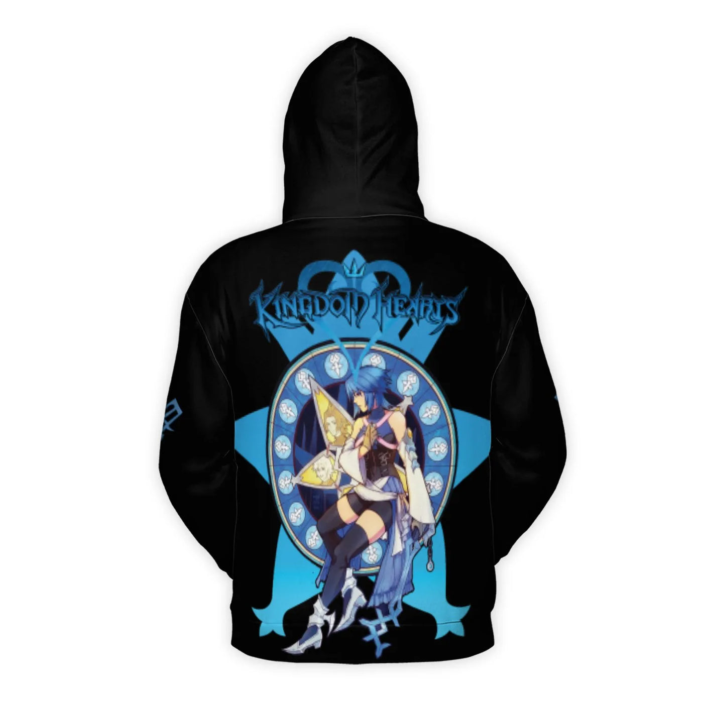 Kingdom Hearts Aqua 3D Hoodie | Anime Character Graphic Sweatshirt | Premium Polyester Brushed Fleece | Gift for Gamers and F