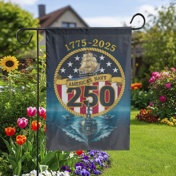 US Navy 250th Anniversary Garden Flag | 1775-2025 Military Commemorative | Premium Fade-Resistant Polyester | Patriotic Gift 