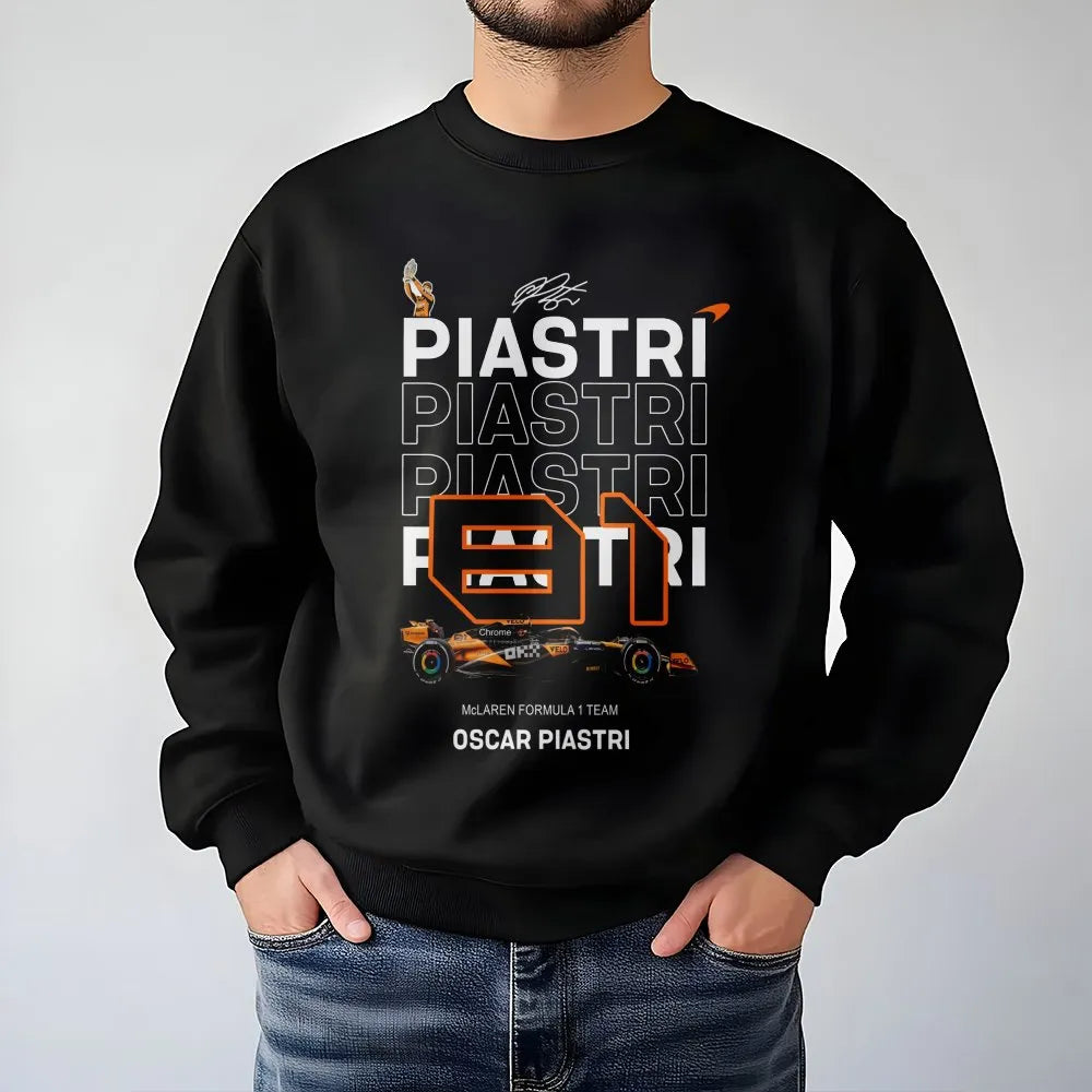 Oscar Piastri F1 Sweatshirt | McLaren Racing 81 Graphic Tee | Premium Cotton Blend | Motorsport Gift for Formula 1 Fan