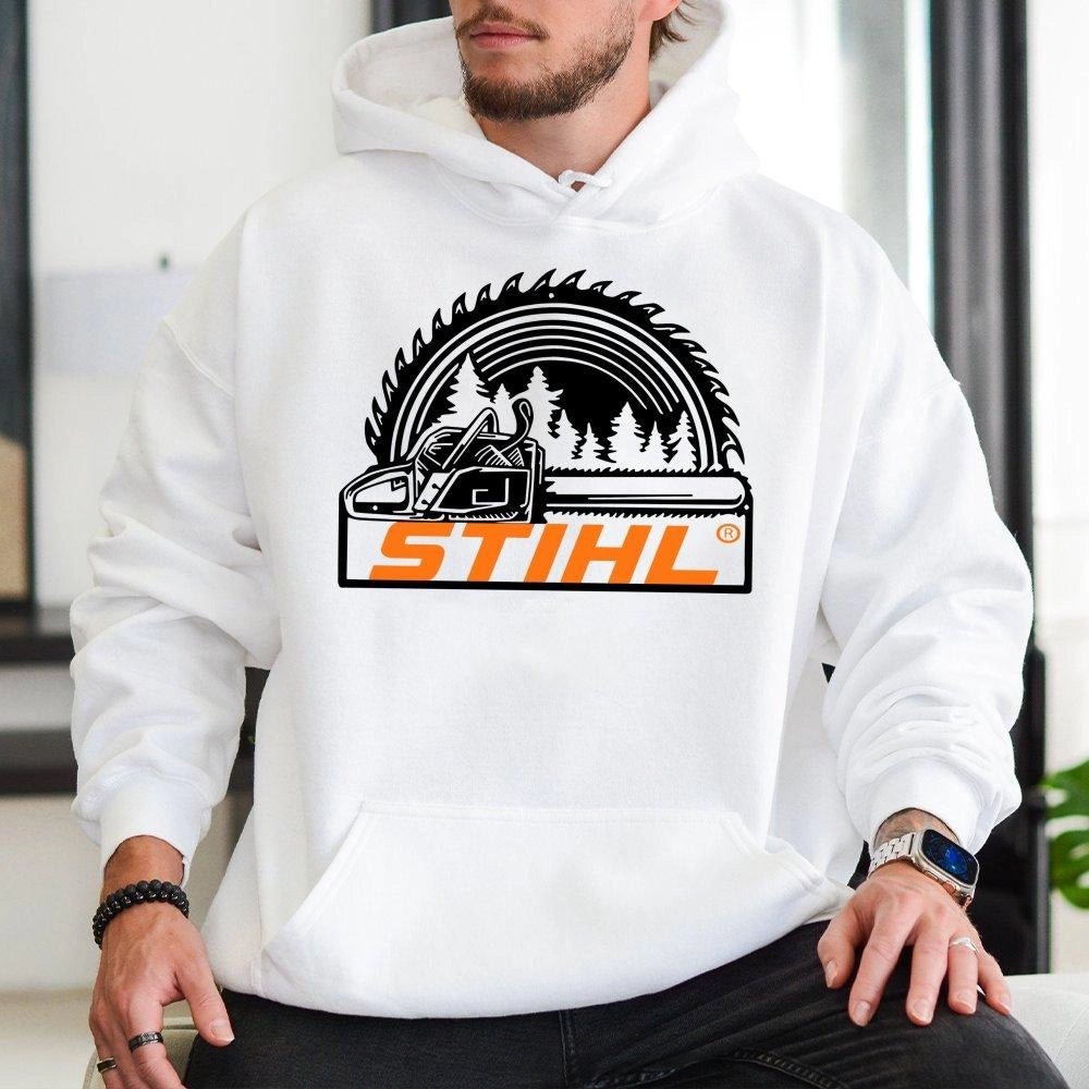 Chainsaw Graphic Hoodie | Outdoor Lumberjack Forest Design | Premium Cotton Blend | Gift for Arborist and Tree Worker
