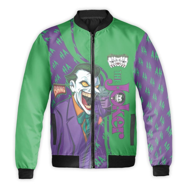 Villain Graphic Bomber Jacket | Why So Serious Joker Quote Print | Durable Nylon Streetwear | Unisex Premium Comic Book Fan G