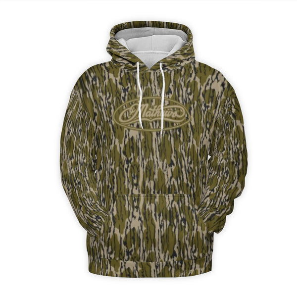 Mathews Camo 3D Hoodie | Tree Bark Hunting Pattern Sweatshirt | Premium Polyester Brushed Fleece | Gift for Archers and Outdo