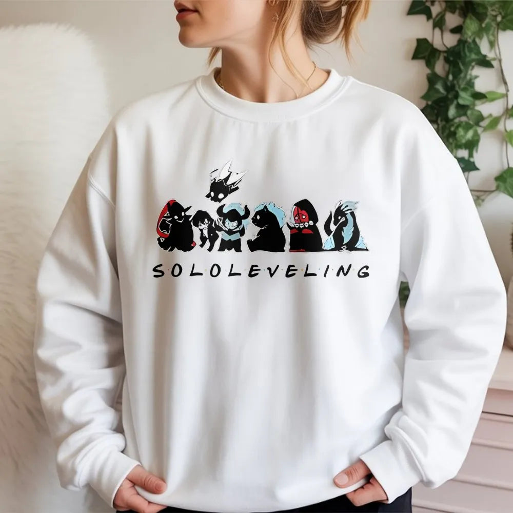 Solo Leveling Sweatshirt | Chibi Shadow Monarch Graphic | Premium Cotton Blend | Anime Gift for Manhwa Fans