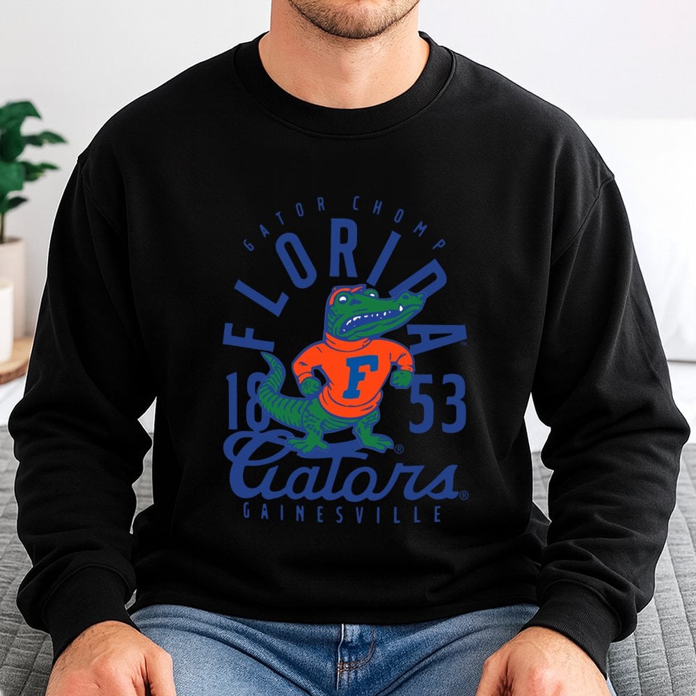 Florida College Mascot Sweatshirt | Retro Gainesville Gator Graphic | Cotton-Poly Blend Crewneck | Vintage Sports Gift for St