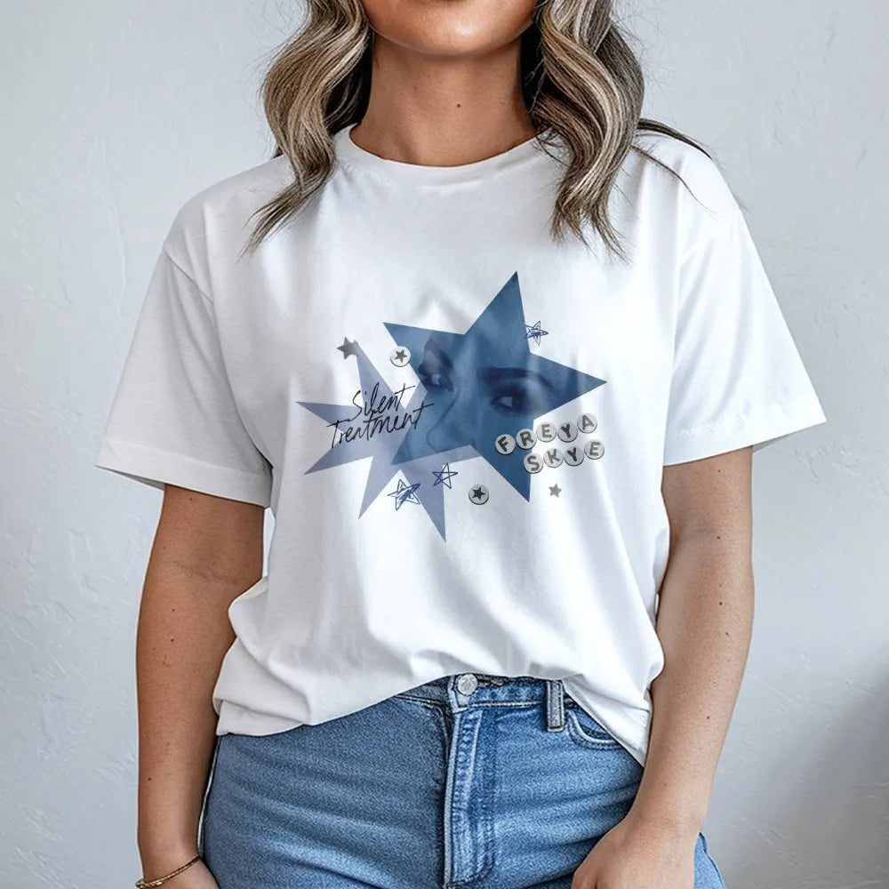 Freya Skye Graphic T-Shirt | Silent Treatment Star Design | 100% Cotton Premium Quality | Trendy Music Fan Gift for Women & M