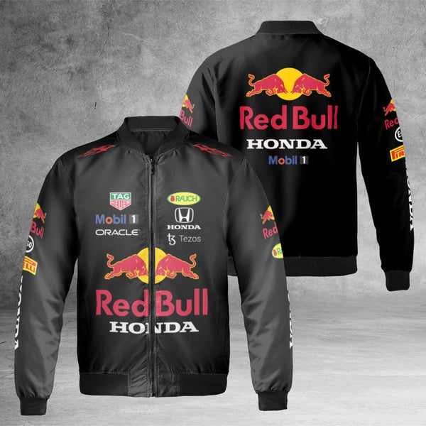 Formula 1 Racing Bomber Jacket | Red Bull Honda F1 Team Style | Durable Nylon Shell | Premium Motorsport Fan Gift for Men and