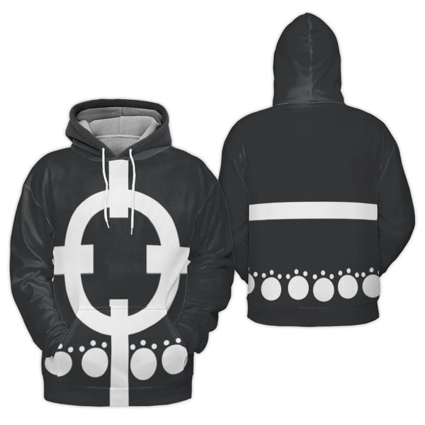 Anime Character Hoodie | Bartholomew Kuma Symbol 3D Pullover | Premium Polyester Fleece | Gift for One Piece Fans & Cosplay E