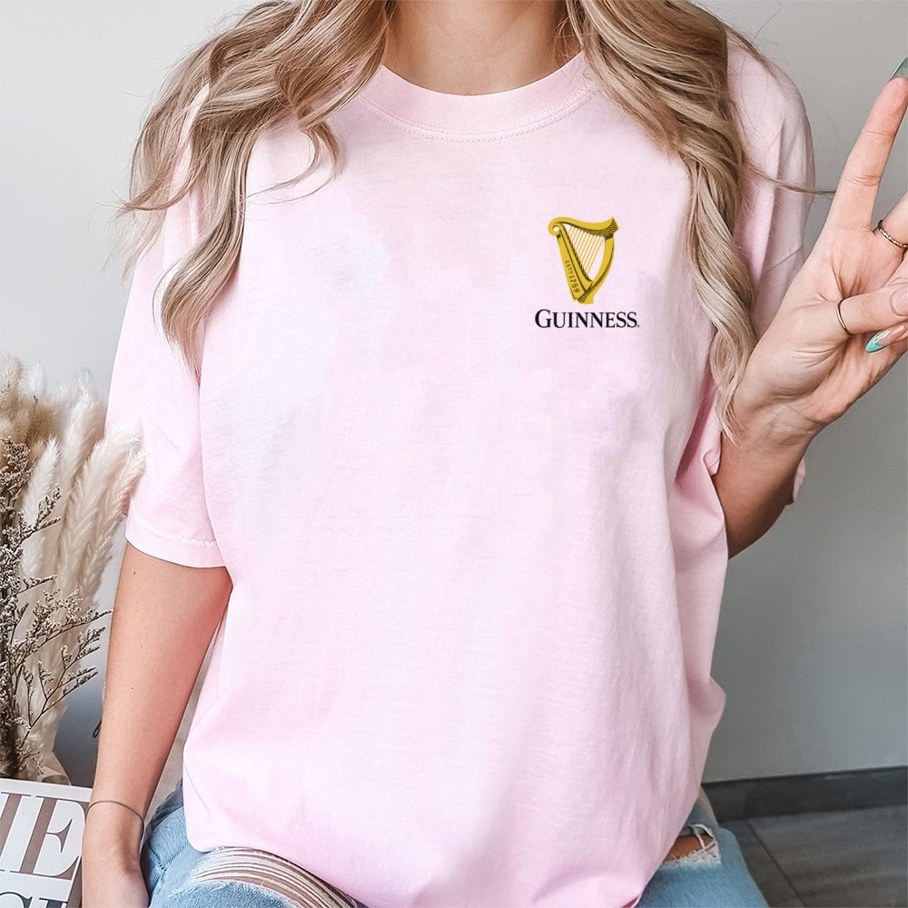 Guinness Harp Logo T-Shirt | Minimalist Beer Brand Apparel | Premium 100% Cotton Tee | Gift for Beer Lovers and Stout Enthusi