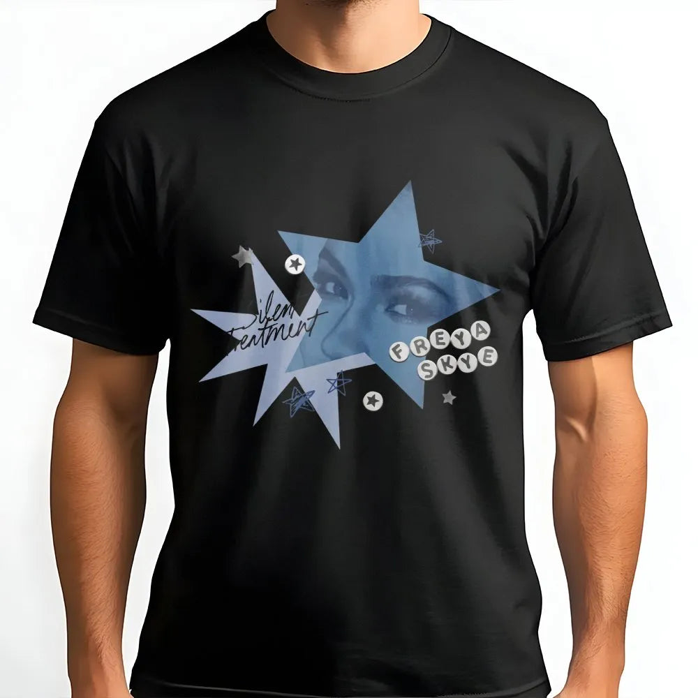 Freya Skye Graphic T-Shirt | Silent Treatment Star Design | 100% Cotton Premium Quality | Trendy Music Fan Gift for Women & M