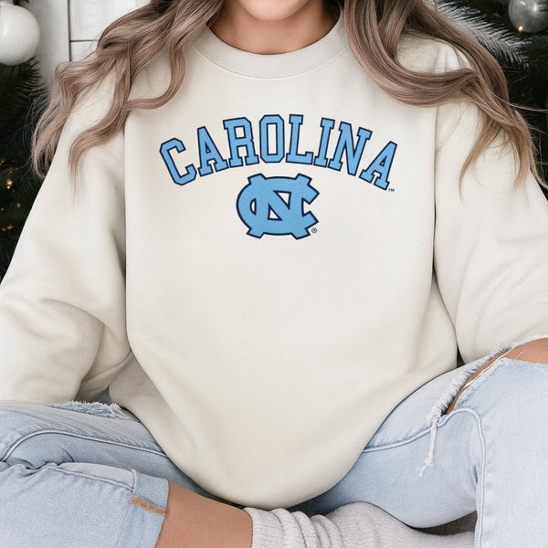 North Carolina Tar Heels Sweatshirt | Classic UNC Logo Graphic Crewneck | Soft Cotton Blend Apparel | College Sports Fan Gift