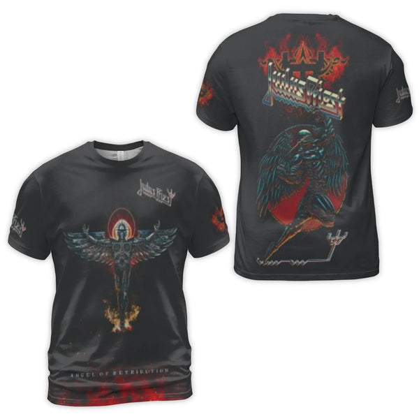 Judas Priest Angel Of Retribution 3D T-Shirt | All-Over Print Metal Graphic Tee | Premium Polyester Blend | Heavy Metal Music