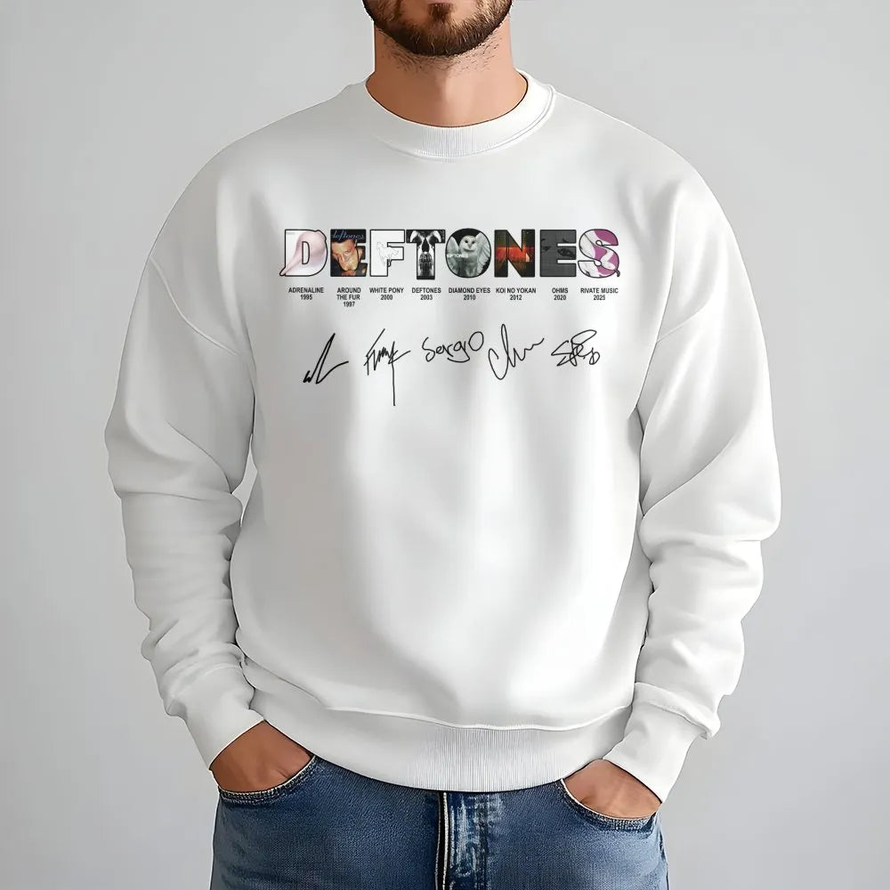 Deftones Band Sweatshirt | Discography Album Art Graphic | Premium Cotton Blend | Unisex Alt Metal Rock Music Fan Gift