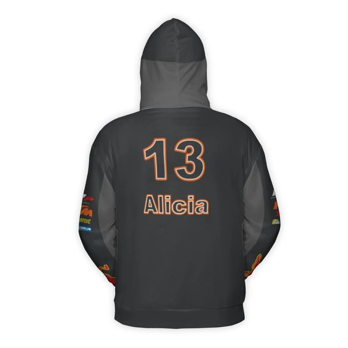 Custom Racing Hoodie | Personalized KTM Red Bull Motorsport Design | Brushed Fleece Polyester | Unisex Gift for Racing Fans
