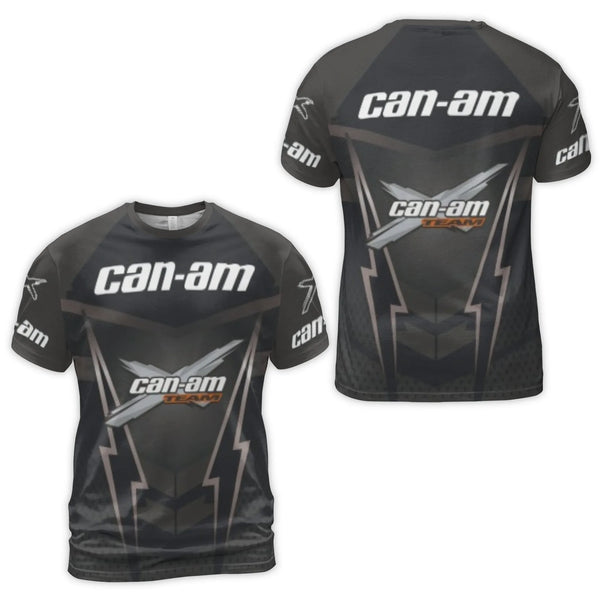 Can-Am Team 3D T-Shirt | Lightning Graphic All-Over Print | Premium Jersey Polyester Spandex | Motorsports Apparel for Off-Ro