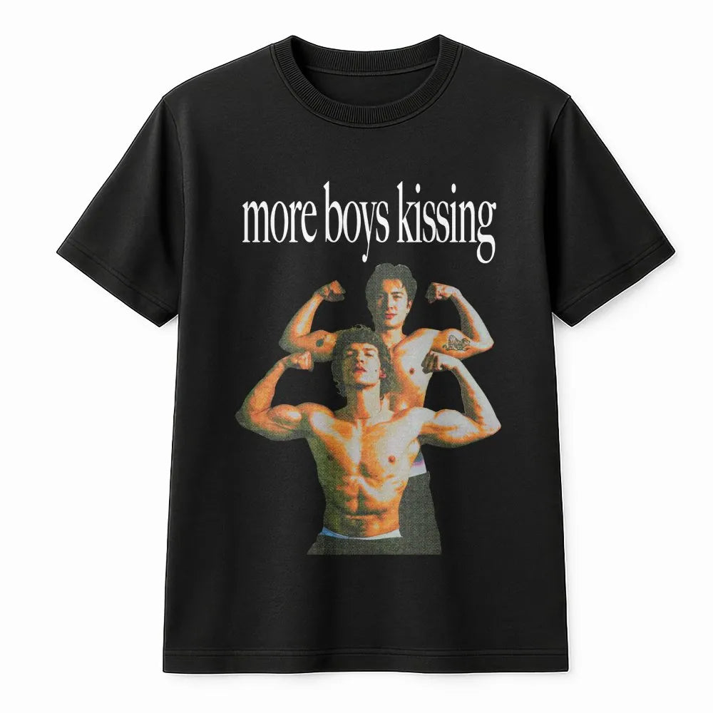 More Boys Kissing T-Shirt | 90s Bootleg Graphic Tee | Premium Cotton Unisex Shirt | Aesthetic Booktok Fan Gift for Readers