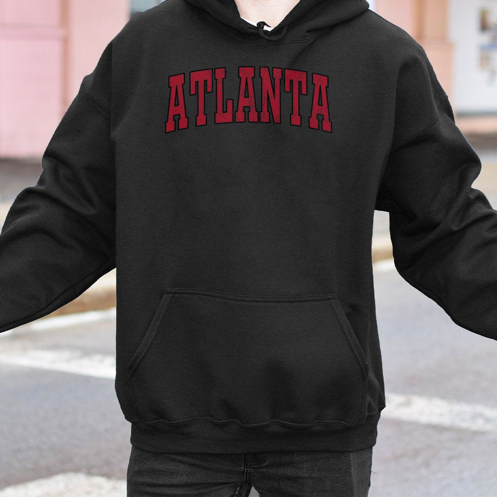 Atlanta Hoodie | Vintage Varsity Distressed Lettering | Premium Cotton Blend Pullover | Unisex Streetwear Gift for City Lover
