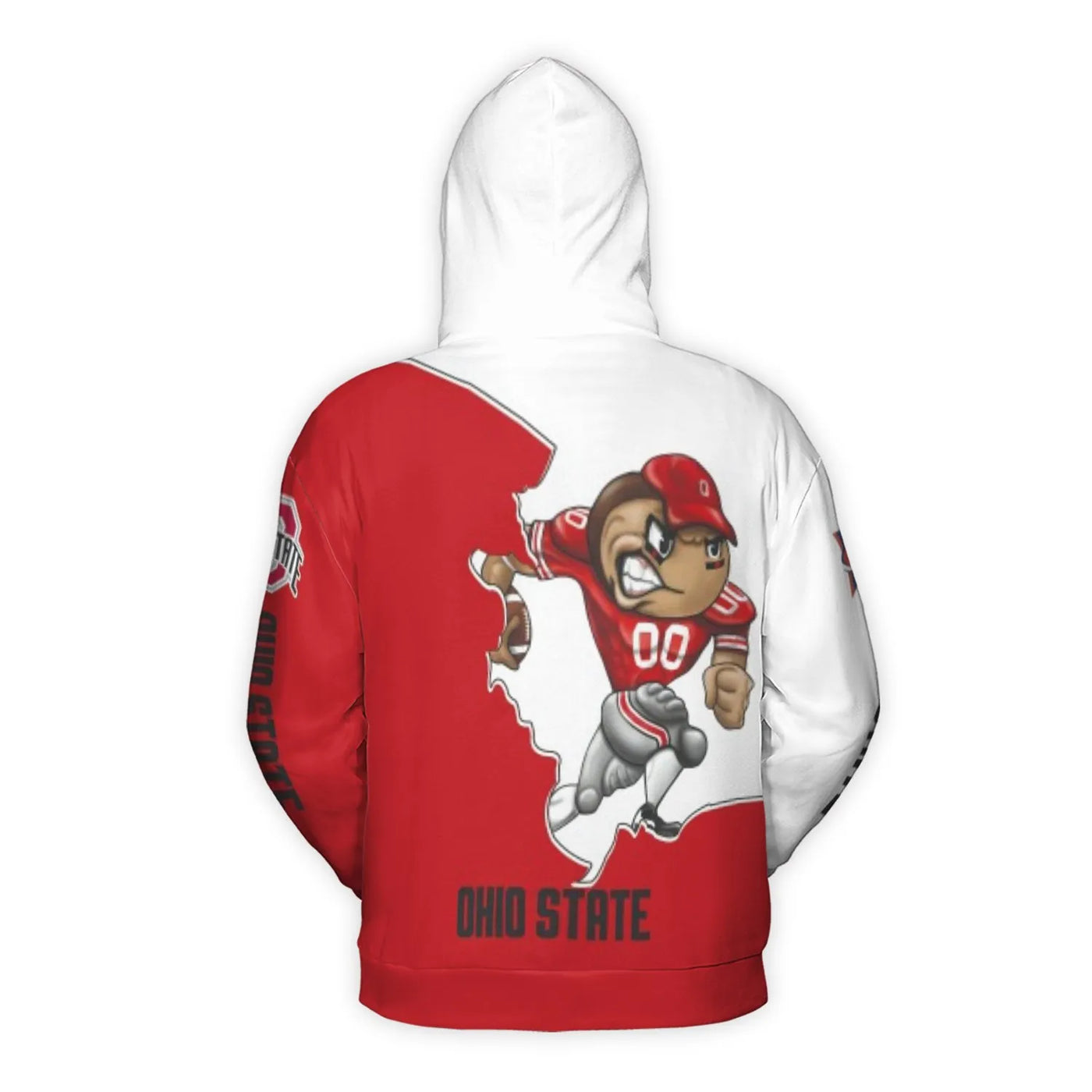 Ohio State Football 3D Hoodie | All-Over Print Mascot Graphic Sweatshirt | Premium Brushed Fleece Polyester | Unisex Fan Gift