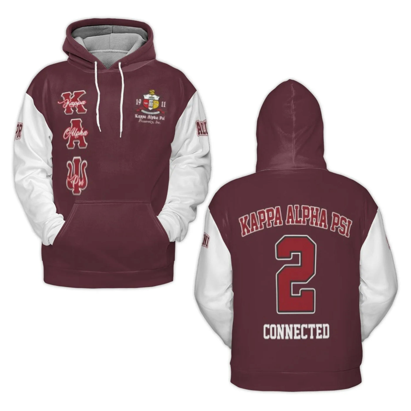 Kappa Alpha Psi Hoodie | Greek Letter Fraternity Crest 3D Print | Premium Polyester Fleece | NPHC Apparel for Members and Alu