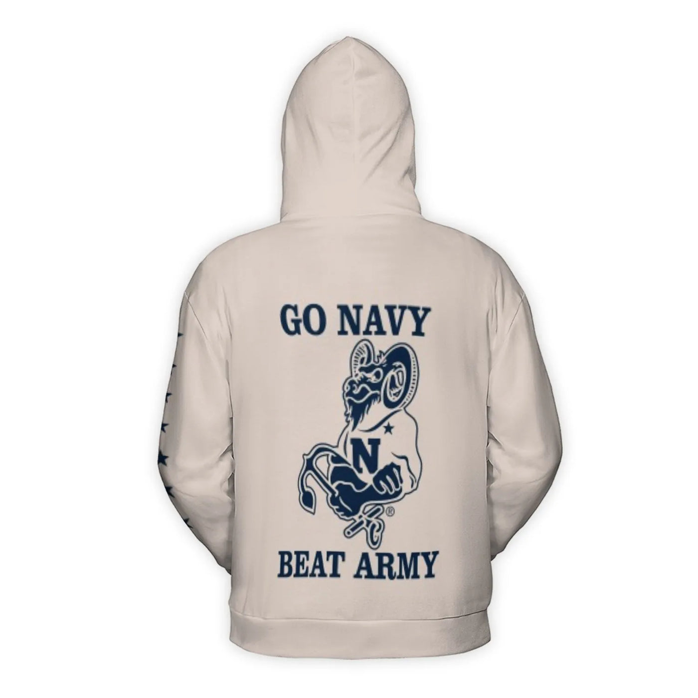 Go Navy Beat Army Hoodie | USNA Mascot Bill The Goat Anchor Print | Premium Polyester Fleece | Gift For Midshipmen Navy Fans 