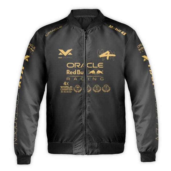 Max Verstappen Bomber Jacket | 4x World Champion F1 Racing Gear | Premium Nylon Streetwear | Gift for Formula 1 Fan