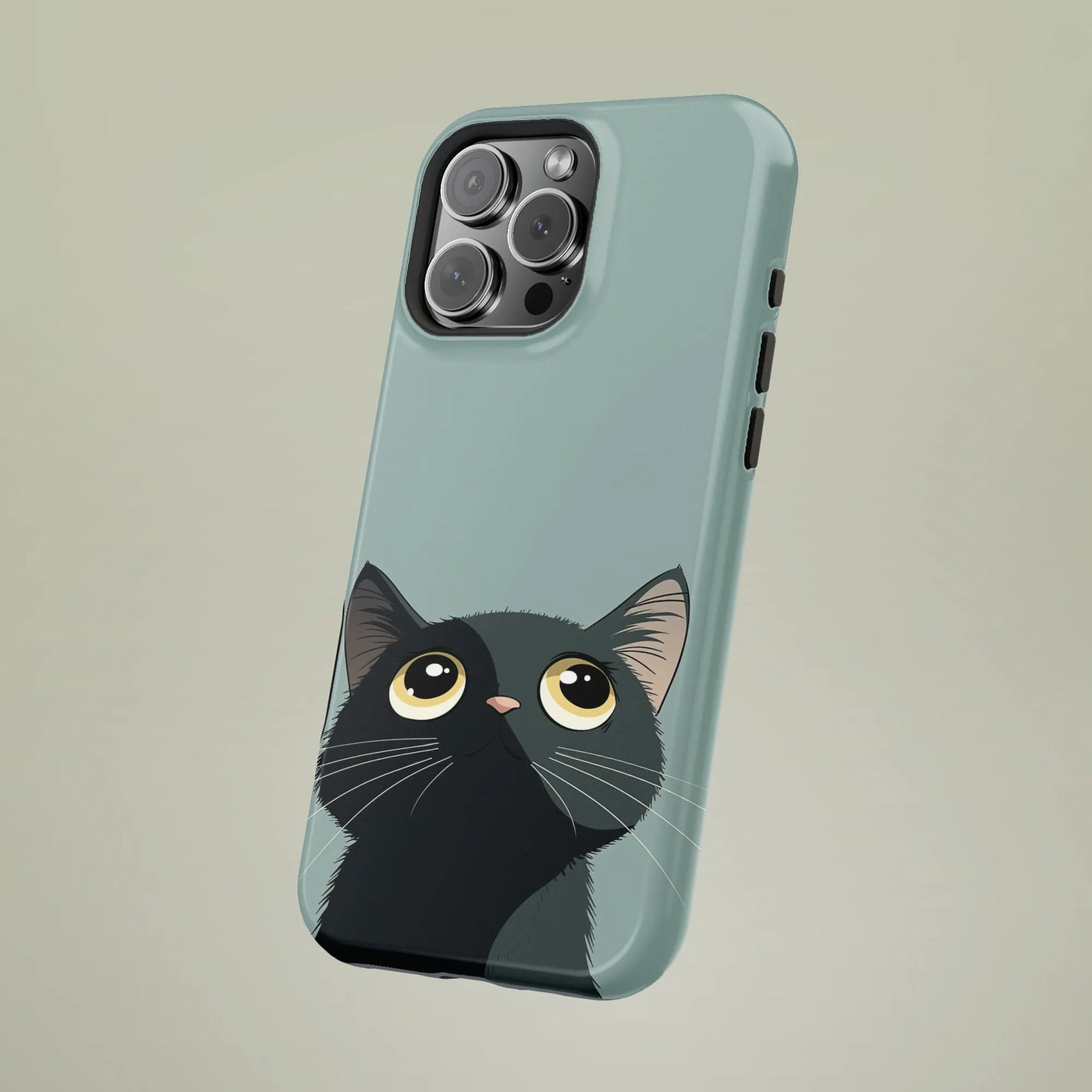 Cute Black Cat iPhone Case | Minimalist Peeking Kitty Design | Dual Layer Protective Cover | Premium Gift for Cat Lover