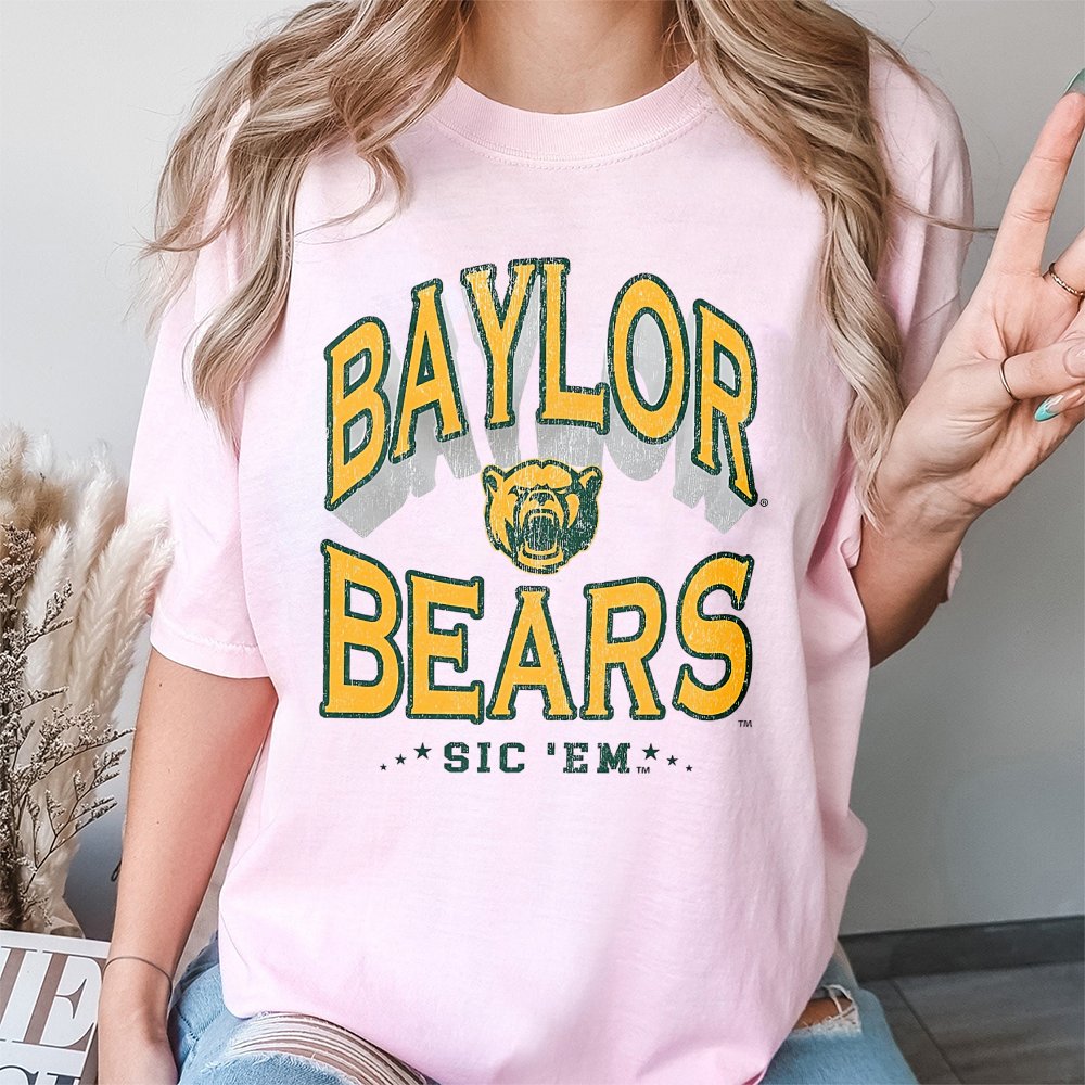 Baylor Bears T-Shirt | Vintage Distressed Graphic Mascot Tee | 100% Premium Cotton | Fan Apparel Gift for Students and Alumni