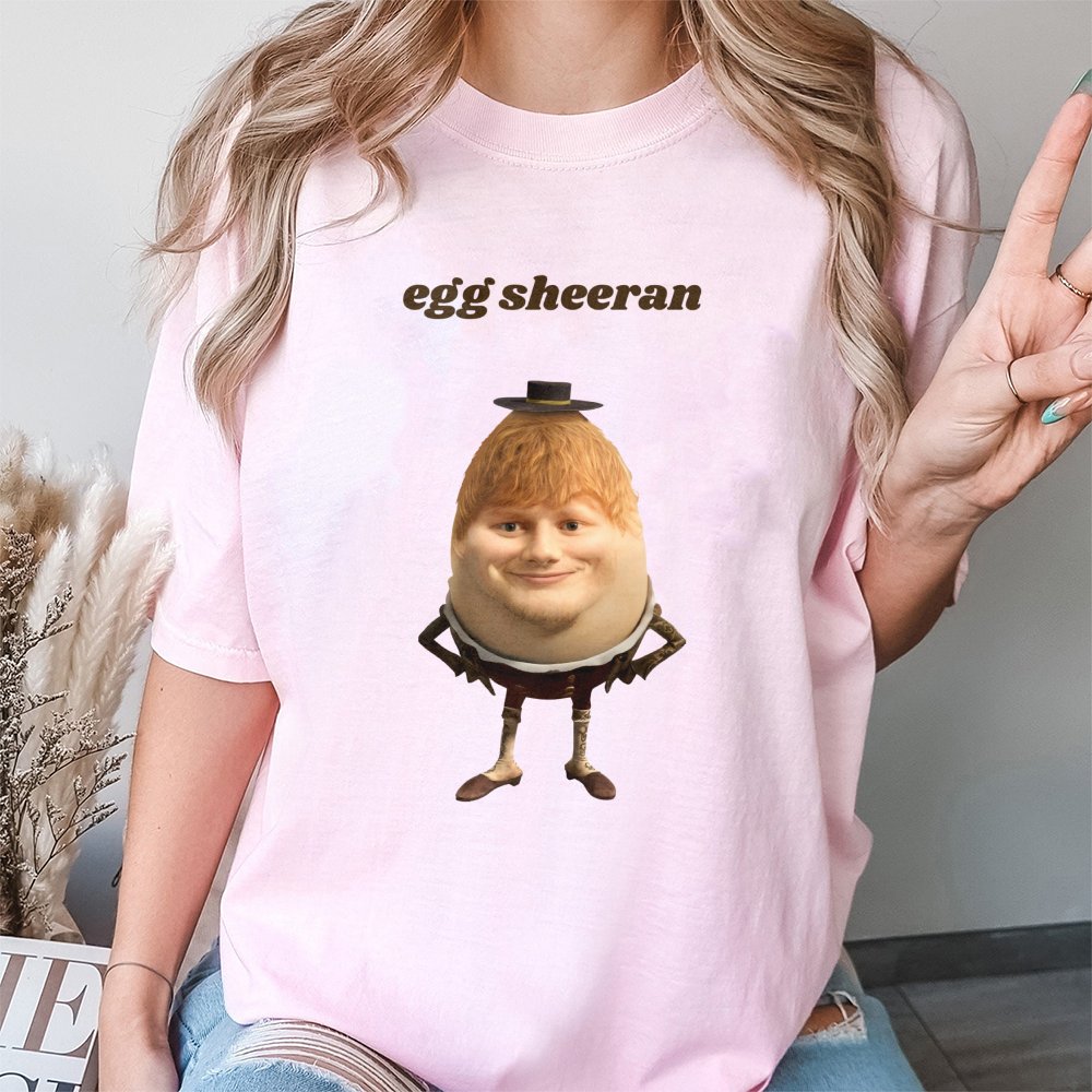 Egg Sheeran T-Shirt | Funny Celebrity Meme Graphic Tee | Premium 100% Cotton Apparel | Unique Pop Culture Music Fan Gift