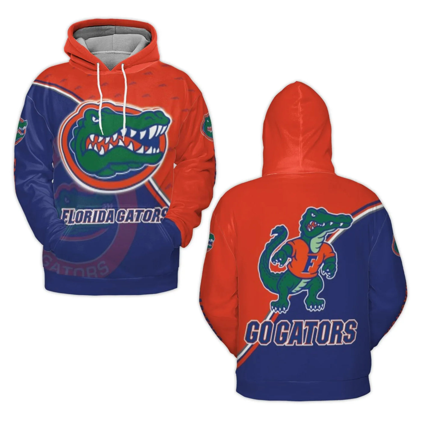 Florida Gators 3D Hoodie | All-Over Print Mascot Graphic Sweatshirt | Premium Polyester Knit | Unisex Fan Apparel Gift for Co