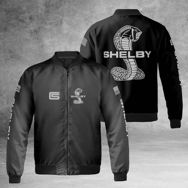 Shelby Cobra Bomber Jacket | Classic Muscle Car Graphic Design | Premium Nylon Windbreaker | Gift for Auto Enthusiasts & Moto