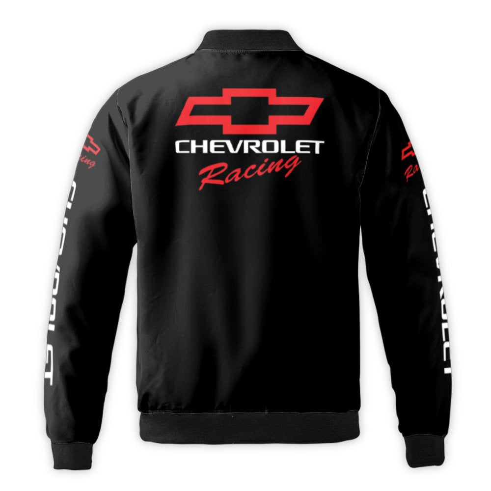 Chevrolet Racing Bomber Jacket | Personalized Custom Name Motorsport Gear | Durable Nylon Windproof Outerwear | Premium Gift 