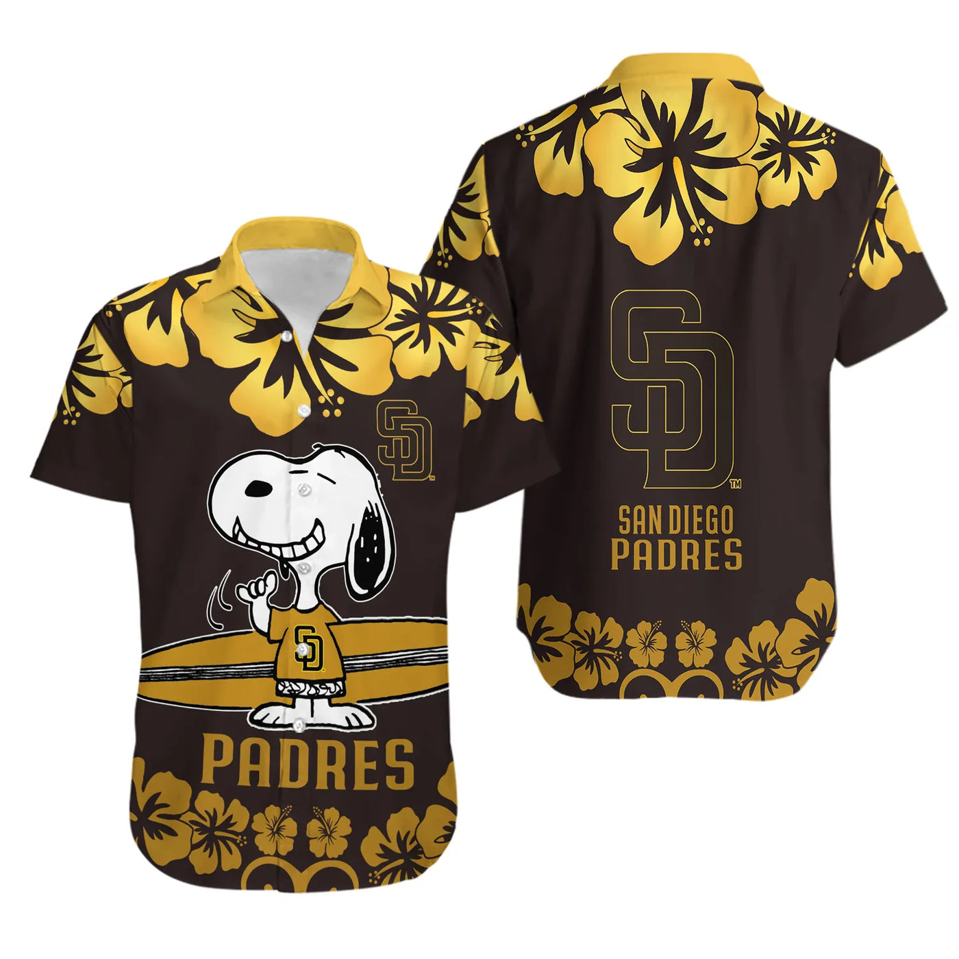 San Diego Padres Hawaiian Shirt | Snoopy Baseball Design | Premium Tropical Aloha | MLB Fan Gift For Him