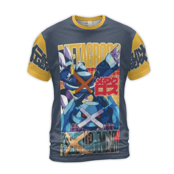 Metagross Graphic 3D T-Shirt | Anime Style Gaming Apparel | Premium Polyester Blend | Perfect Gift for Pokemon Trainers and G