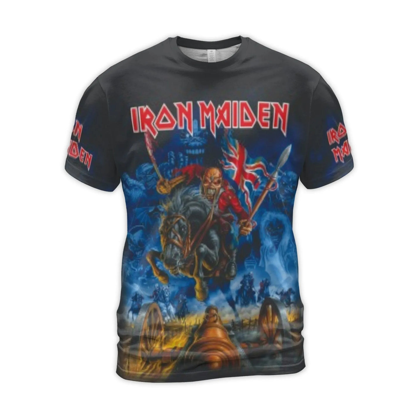 Iron Maiden 50th Anniversary T-Shirt | The Trooper 3D Graphic Print | Premium Polyester Spandex Blend | Heavy Metal Music Fan