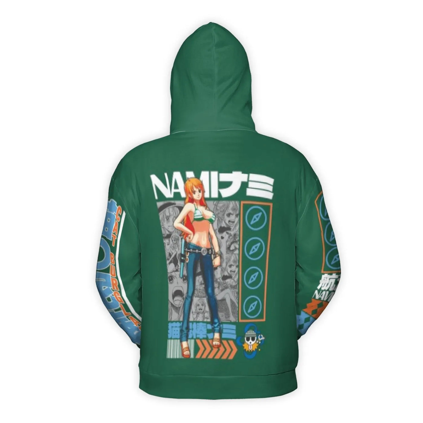 Anime Graphic 3D Hoodie | Nami Manga Character Print | Premium Polyester Fleece Pullover | Unisex Gift for One Piece Fans