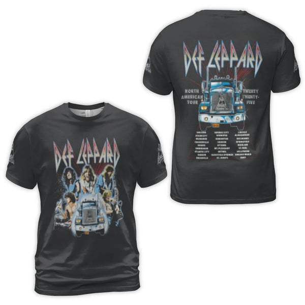 Def Leppard Tour T-Shirt | 2025 Concert Graphic Tee | Premium Polyester Blend | Rock Music Fan Gift