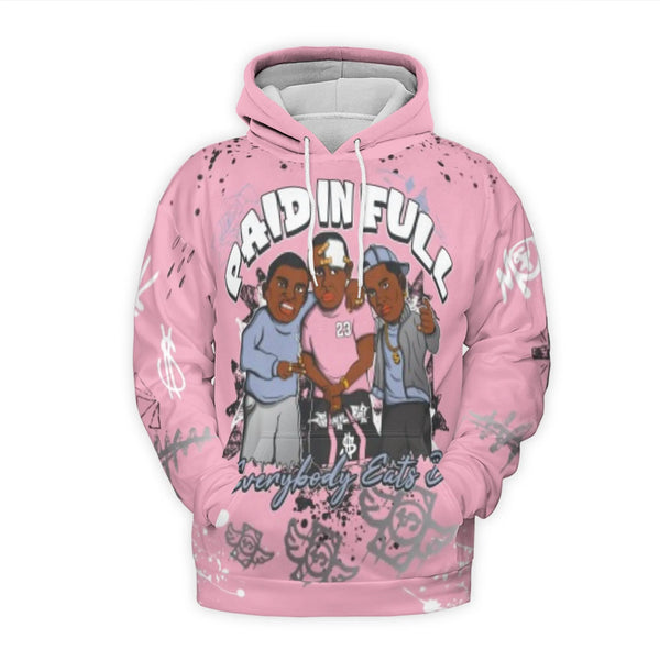 Paid In Full Graffiti Hoodie | Pink Streetwear Graphic Print | Premium Polyester Fleece | Unisex Casual Urban Sweatshirt Gift