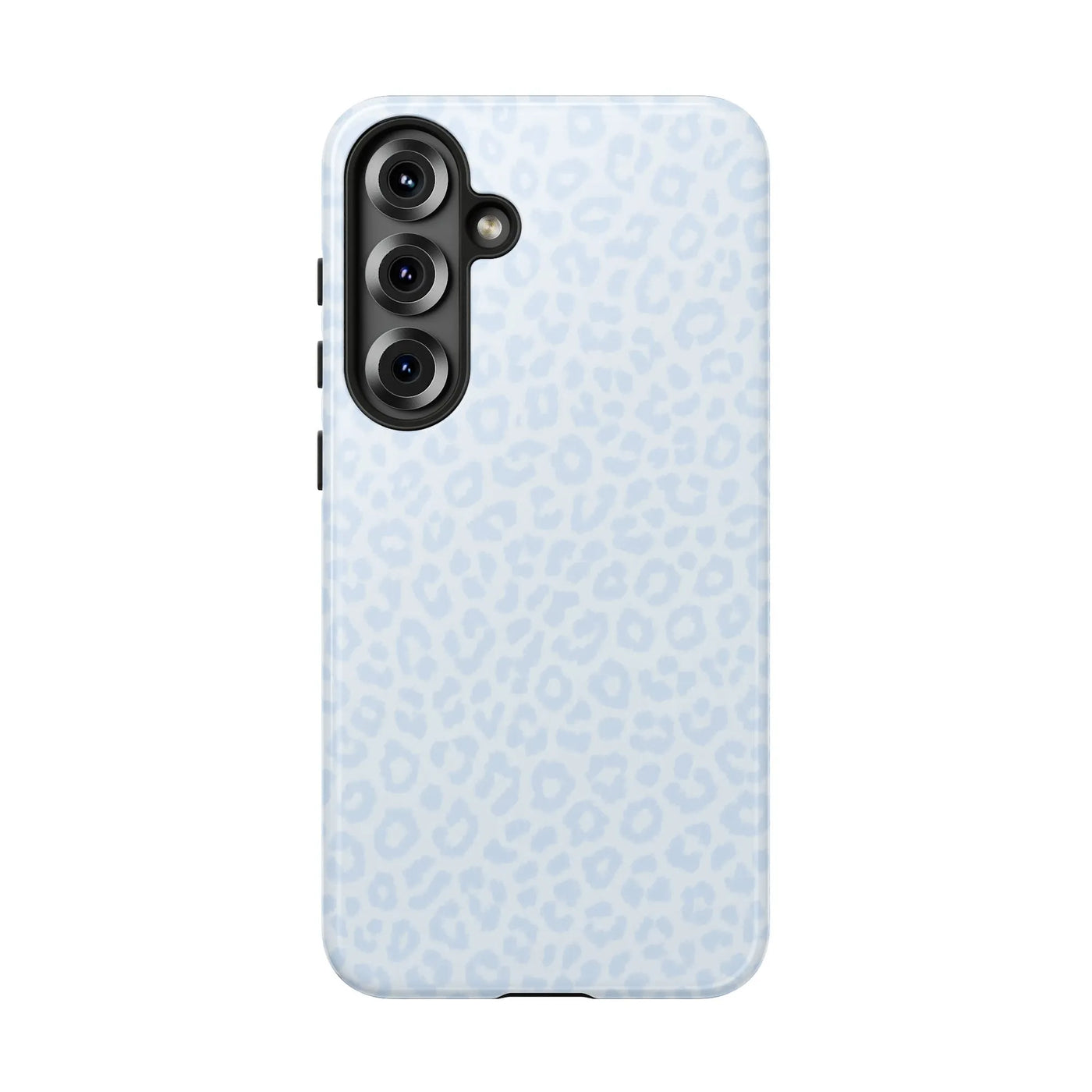 Light Blue Leopard Print Phone Case | Dual-Layer Protective Cover | Polycarbonate & TPU Shell | Aesthetic Samsung Galaxy Acce