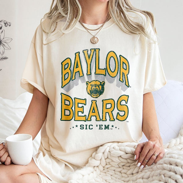Baylor Bears T-Shirt | Vintage Distressed Graphic Mascot Tee | 100% Premium Cotton | Fan Apparel Gift for Students and Alumni