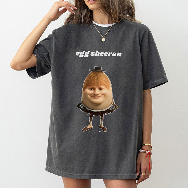 Egg Sheeran T-Shirt | Funny Celebrity Meme Graphic Tee | Premium 100% Cotton Apparel | Unique Pop Culture Music Fan Gift
