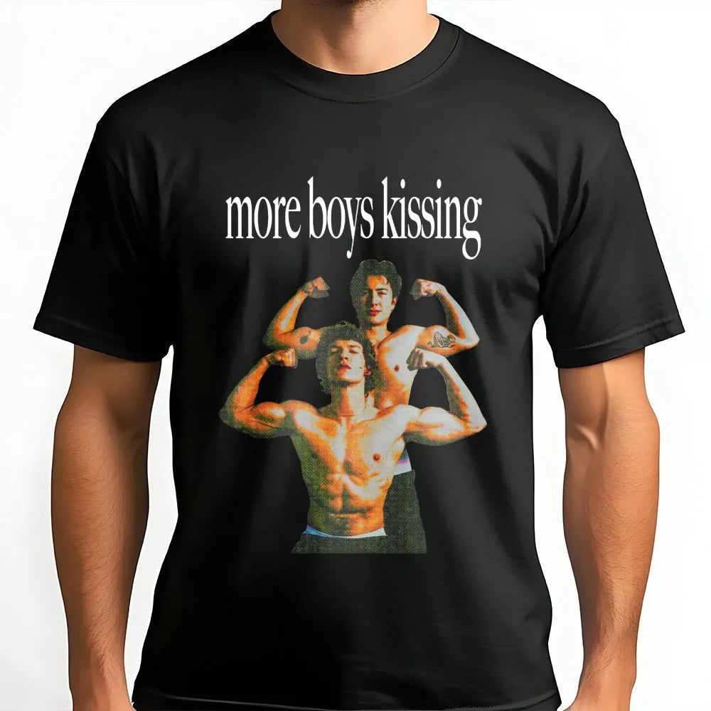 More Boys Kissing T-Shirt | 90s Bootleg Graphic Tee | Premium Cotton Unisex Shirt | Aesthetic Booktok Fan Gift for Readers