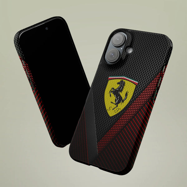 Luxury Sports Car Phone Case | Carbon Fiber Texture Racing Shield | Dual-Layer Polycarbonate | Premium Gift For Car Enthusias